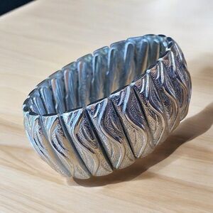 Silver Textured Bracelet